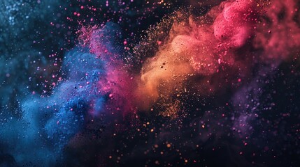 Fototapeta premium Abstract powder art on black background captured in motionfreeze