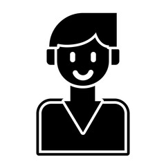 happy man glyph icon style