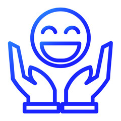 Fototapeta premium care about happiness gradient blue style icon