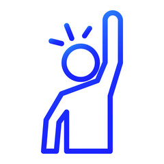 people are happy gradient blue style icon