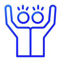 Obraz premium two people are happy gradient blue style icon