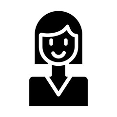 happy woman solid srtle icon