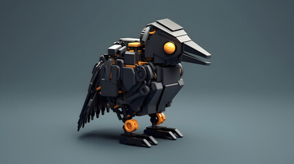 Crow toy robot 3d