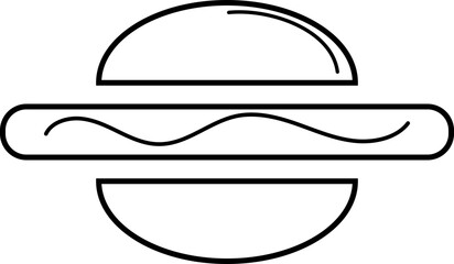 hot dog food illustration outline