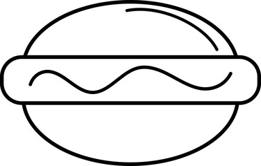 hot dog food illustration outline