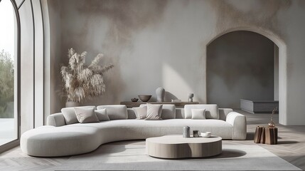 Stylish european style living room interior with sofa