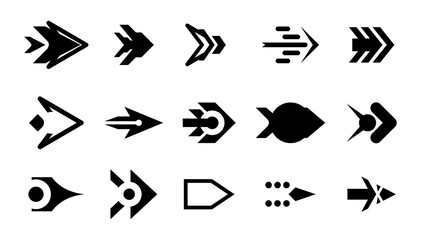 Black arrow set icon vector