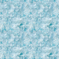 Seamless background with crystalline ice surface with textures and shades of blue. Ideal for winter themed projects, digital design and seasonal decorations.