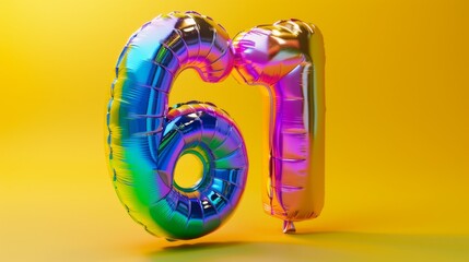 Fototapeta premium Chubby Plastic Balloon Art with Vibrant Rainbow Colors Forming the Number 