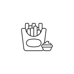 French Fries icon design with white background stock illustration