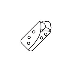 Burrito icon design with white background stock illustration