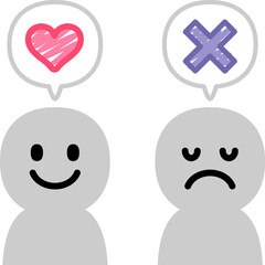 好き嫌いを顔に出した人物のデフォルメイラスト