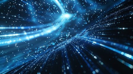 Fototapeta premium blue abstract technology background of high speed global data transfercomputing. 