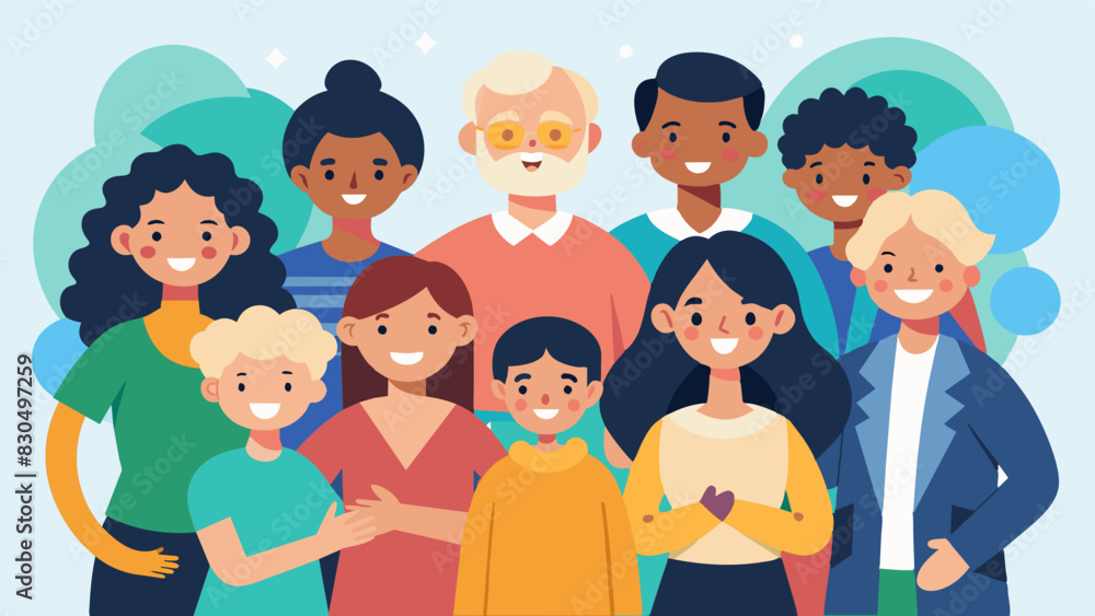 Poster a display of community spirit and unity as people of all ages and backgrounds come together for a co