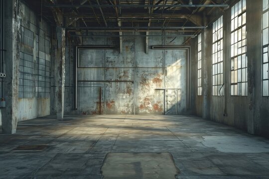 Industrial room basement indoors floor.