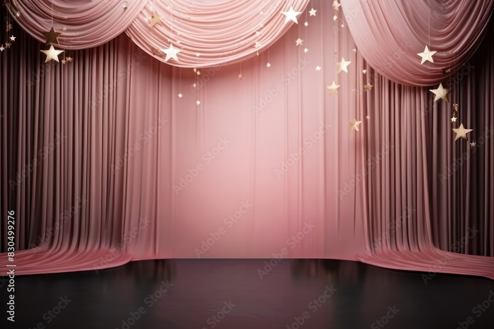 Poster happy new year backdrop stage architecture illuminated.
