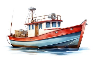 Fototapeta premium Fishing boat watercraft sailboat.
