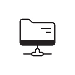 Folder Network icon design with white background stock illustration