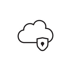 Cloud Security icon design with white background stock illustration