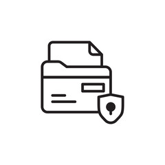 Document Security icon design with white background stock illustration