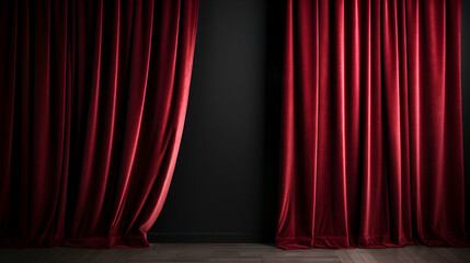 Red Stage Curtain Drapes Isolated Backdrop