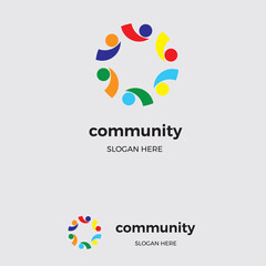 Creative colorful social group logo