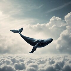 Whale flying in the sky