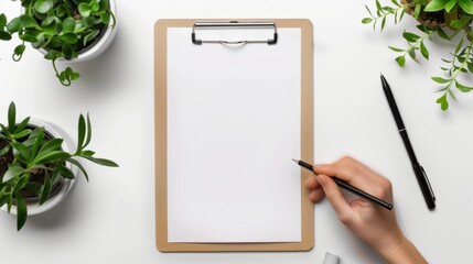 Clipboard note paper document project office report business sheet copy space background