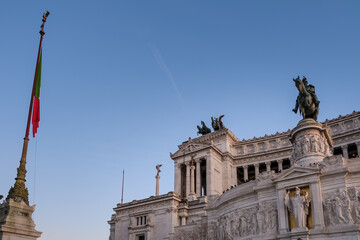 Detail of the Victor Emmanuel II National Monument, large national monument built between 1885 and 1935 to honour Victor Emmanuel II, the first king of a unified Italy in Rome
