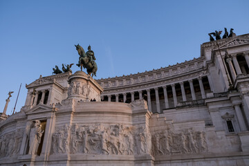 Fototapeta premium Detail of the Victor Emmanuel II National Monument, large national monument built between 1885 and 1935 to honour Victor Emmanuel II, the first king of a unified Italy in Rome