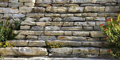 Stone wall texture in daylight