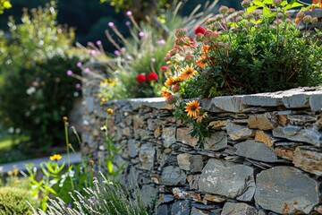 Stone wall texture in daylight