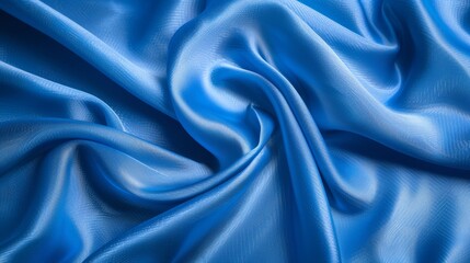 Obraz premium A tight shot of a blue fabric showcases an intricate, undulating texture in its center Soft to touch, this fabric appears ideal for creating plush ornaments (43 tokens