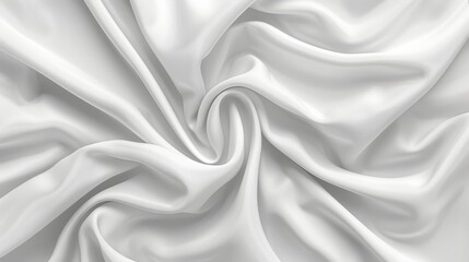  A tight shot of a white fabric, showcasing a profoundly wavy design at its center, along with the identical wave pattern at the fabric's back