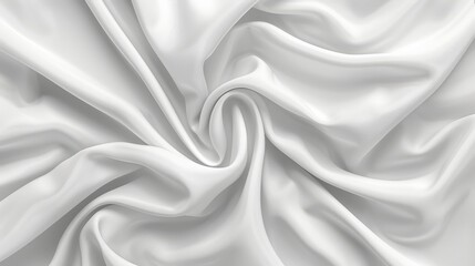 Obraz premium A tight shot of a white fabric, showcasing a profoundly wavy design at its center, along with the identical wave pattern at the fabric's back