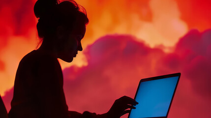 Illustration of cloud storage syncing with laptop, symbolizing file transfer and online data storage.