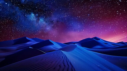 A breathtaking night sky filled with stars and a vibrant Milky Way illuminates a vast desert landscape.