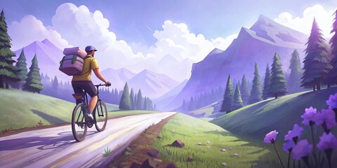 cycling around the world different countries roads landscapes day and night
