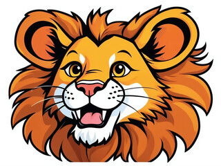 Fototapeta premium lion, 2d drawing,cartoon