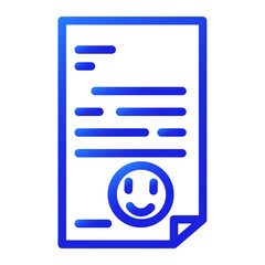 letter of happiness blue gradient style icon