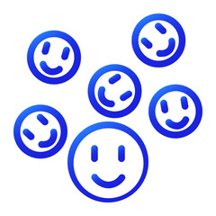 smile of happiness blue gradient style icon