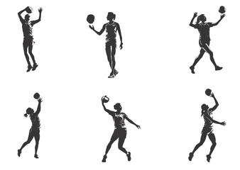 Silhouette of people playing volleyball