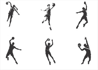 Silhouette of people playing volleyball