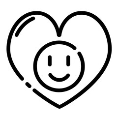 happy heart cut line icon