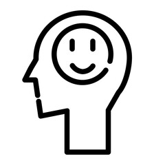 happy thoughts cut line icon