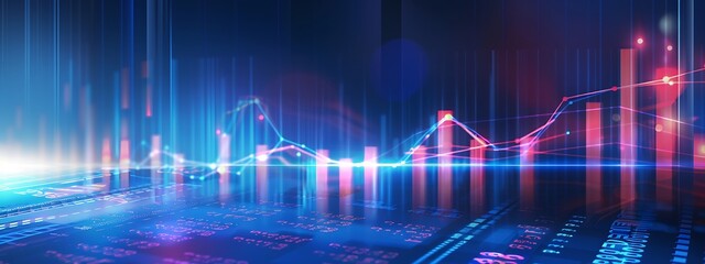 abstract banner background with finance chart bar