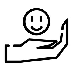 maintain happiness cut line icon