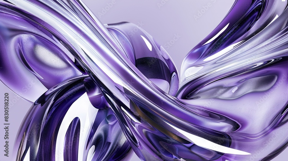 Poster a close-up image of a purple and white object with a black and white object in its center