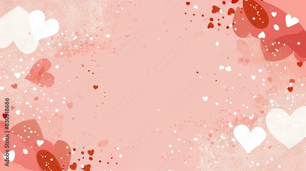 Poster a pink background with a heart group and space for text or images