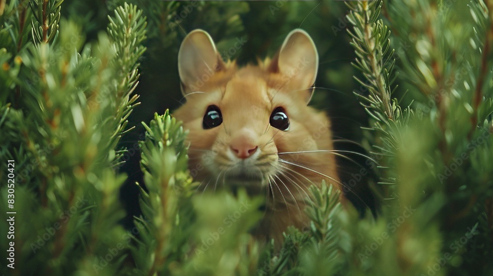 Poster a clear image shows a close-up of a tree with a small animal perched on its trunk, facing the camera